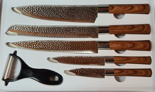 Imagen 2 de 7 de Set De Cuchillos 6 Piezas - Madera