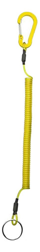 Cordón Enrollado Seguro Retráctil Con Mosquetón, Amarillo
