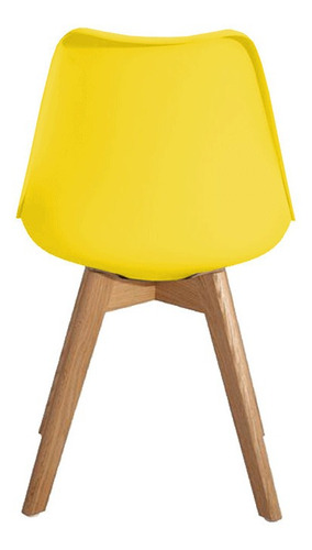 Silla de comedor Tienda El Garage Tienda El Garage Eames acolchada, estructura color amarillo, 4 unidades