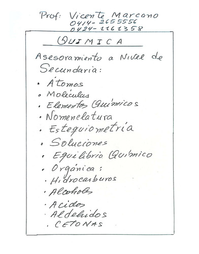Profesor De Matemáticas Química Física, Presenciales, Online