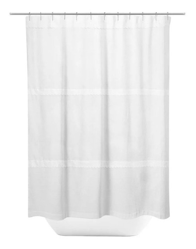 Imagen 1 de 10 de Cortina De Baño Artesanal 2 Metros, Gancho Y Protector
