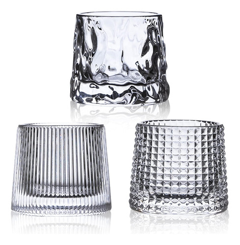 Vasos De Whiskey De Cristal Fondo Plano, Set Premium De...