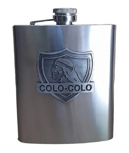 Licorera Petaca Metalica Logo 450ml Colo Colo