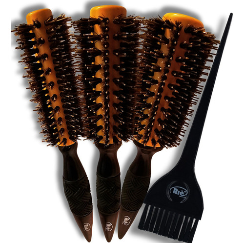 Kit 3 Esc Prof Nano 47, 57, 64 Mm + Pincel Rie Salon Pro Cor Dourado-escuro