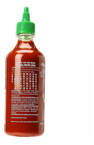 Salsa Sriracha Hot Chili Sauce 481 Importado