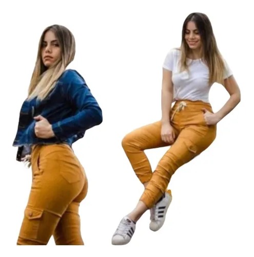 Pantalon De Dril Strech Plomo Ropa Femenina