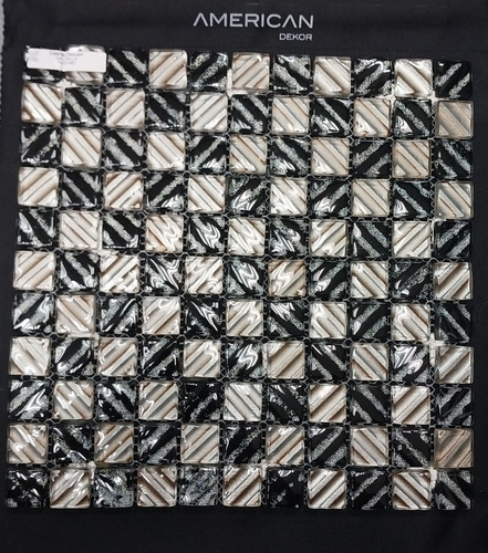 Ats  Malla-mosaico Cristal Taguay Vidrio Marrón-negro 30x30