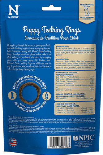 N-bone Anillos De Dentición Para Cachorros, Sabor A Mantequi