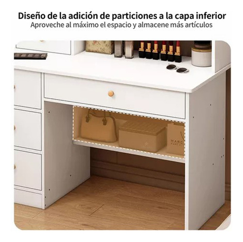 Tocador Dormitori Modernos Con Led Espejo 100cm Color Blanco