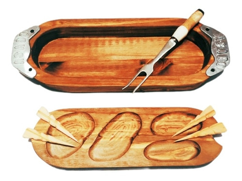 Fuente Madera Tabla Asado Batea Profunda Bandeja Picada