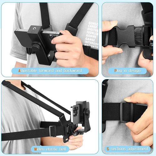 Soporte Celular Ajustable Kit Arnes De Pecho Correa Selfie