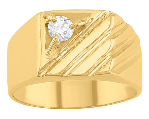 Anillo Oro 10k Para Caballero Premium Diamante