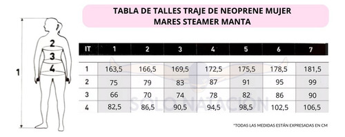 Imagen 4 de 4 de Traje Neoprene Mares Steamer Manta Mujer 2mm Natación Surf
