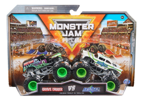 Monster Jam: Gravedigger Vs Avenger Escala 1/64 2 Pack