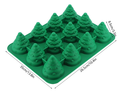Molde De Silicona Con 12 Orificios Para Tartas De Árbol De N