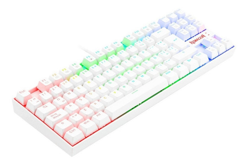 Imagen 4 de 4 de Teclado gamer Redragon Kumara K552 QWERTY Outemu Blue español latinoamérica color blanco con luz RGB