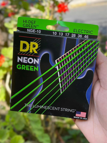 Cuerdas De Guitarra Dr Neon Verdes 010-46