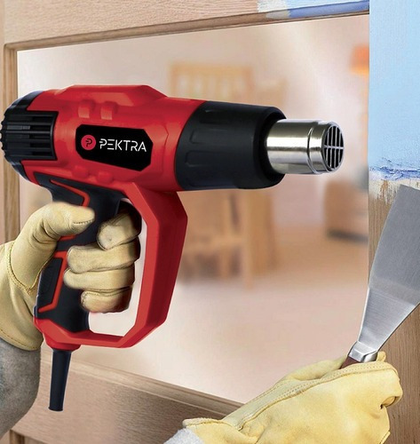 Imagen 2 de 4 de Pistola De Calor Pektra Aire Caliente 2000 Con + 5 Acc