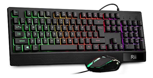 Rii Rk400 Rgb Combo De Teclado Y Mouse Para Juegos, Tacto Me