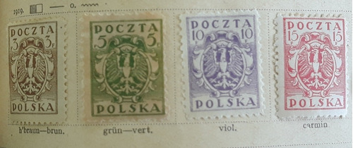 Lote De 9 Estampillas Polonia 1919 