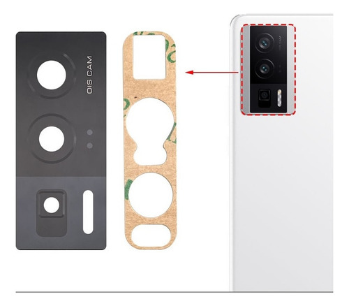 Lente Vidro Da Câmera + Adesivo Para Xiaomi Poco F5 Pro