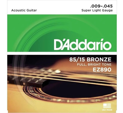 Cuerdas D'addario 85/15 Bronze Full Brigth Tone 09-45