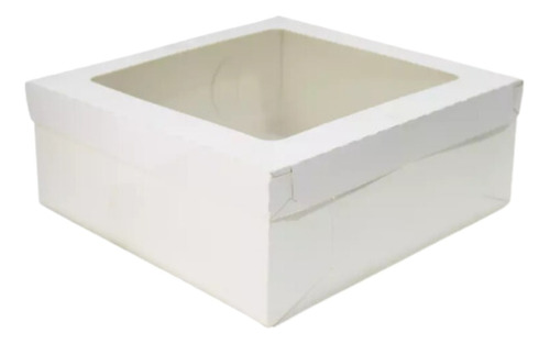 Caja Blanca Con Visor De Acetato Tortas 25x25x10 X6 Unid
