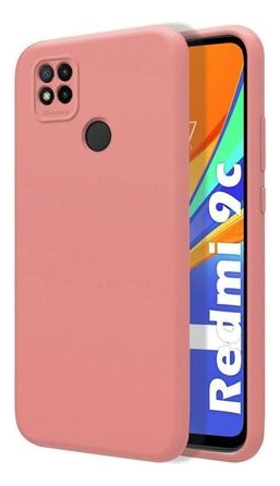 Funda Silicona Case Para Redmi 9c Felpa Interior Coral Claro Lisa
