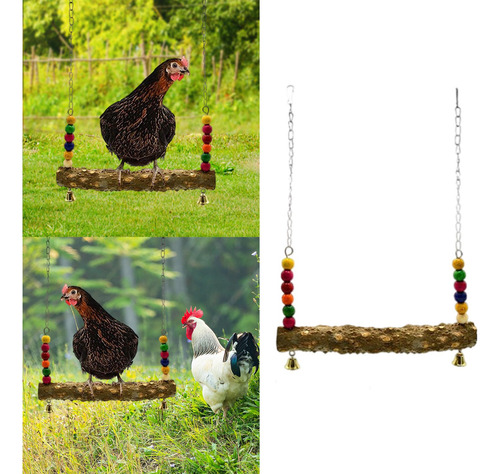 Pájaros De Madera Columpio Loro Colgante Juguete Perca