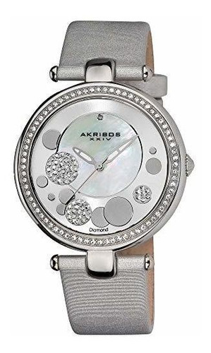 Akribos Sunray Diamond Dial Women's Watch - Mother Of Pearl 