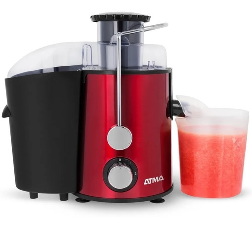 Imagen 2 de 7 de Juguera Eléctrica Atma Ex8320n Roja Acero Inox 220v