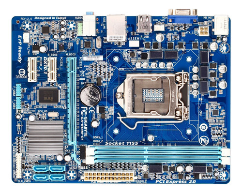 Mother Gigabyte H61m-s1 1155 Intel H61 Ddr3 Azul (Usado)