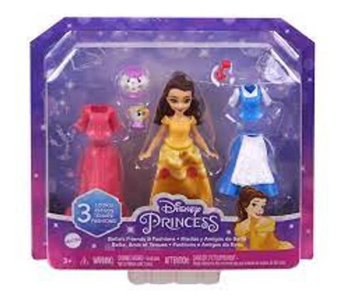 Boneca Disney Princesas Bela Amigos Da Bela 3 Looks Mattel