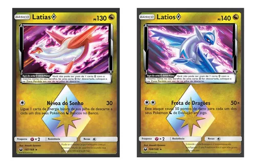 Kit Carta Pokémon Lendários Latias E Latios Golpe Fusão