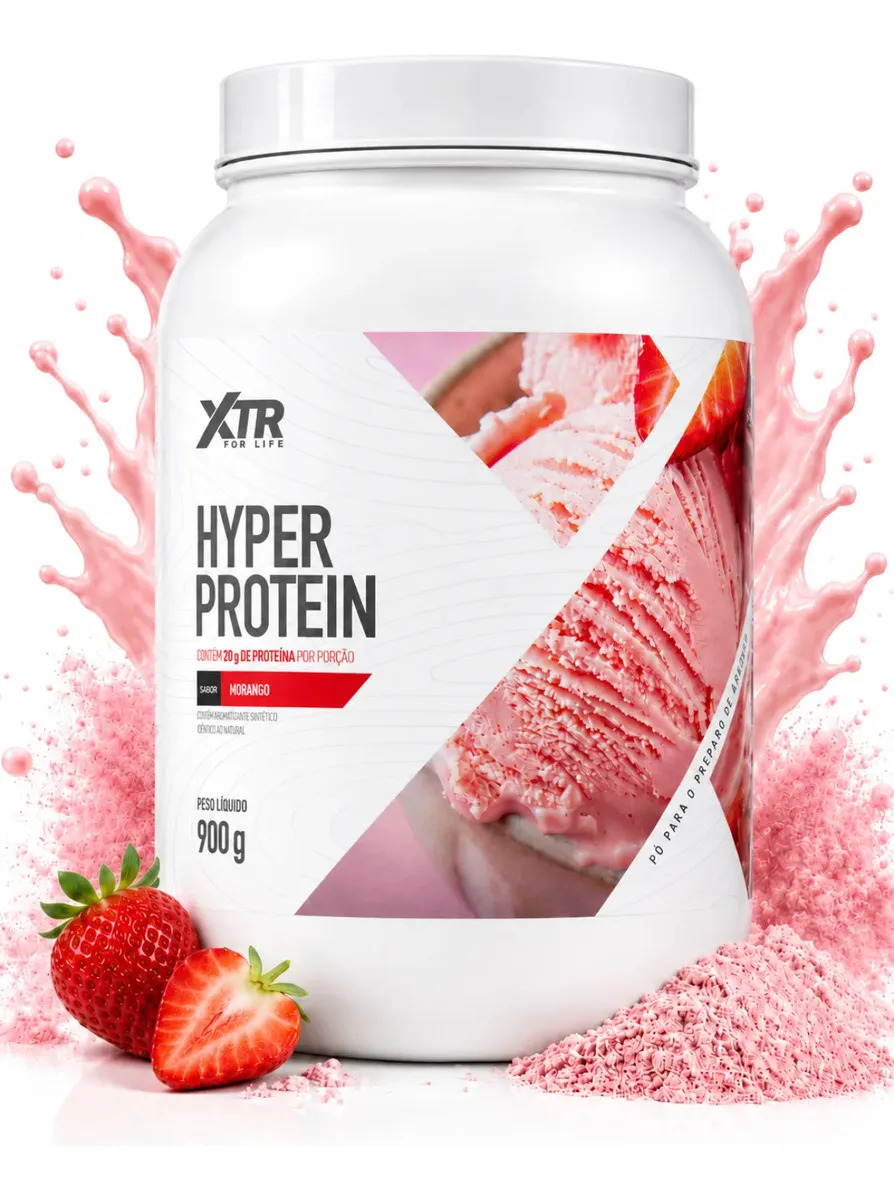 Whey Protein Hyper Whey Concentrado e Isolado de Morango XTR 900g
