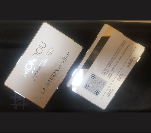 Tarjeta De Presentación Metálica Personal Negocio Mayo.reo Dorado