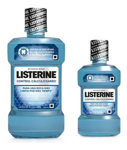 Enjuague Bucal Listerine Pack Control Sarro 500 Ml + 180 Ml