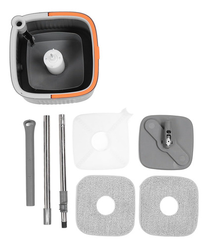 Juego De Cubo Para Fregona Con Tela Giratoria De Microfibra