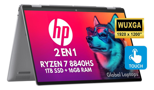HP ENVY x360 Amd Ryzen 7 8840HS Gamer 16Gb Ram 1TB SSD Pantalla 16 WUXGA Touch 2en1 Laptop 16-AD0023DX Incluye Windows