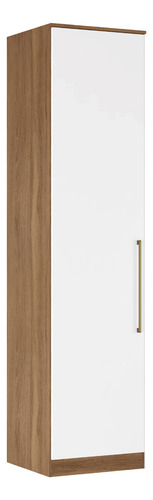 Closet Ropero 1 Puerta Con Repisas Color Blanco/café