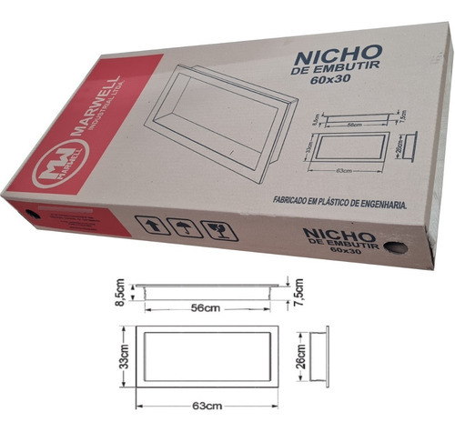 Imagem 2 de 2 de Nicho Para Banheiro Parede Embutir Box Shampoo Cozinha 30x60 Cor Bege