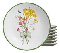 Comprar Jg 8 Prato Sobremesa Jardim Campestre 21cm Cerâmica Alleanza