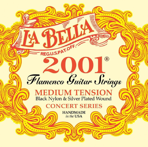 La Bella 2001 Flamenco Guit. Clasica Nylon Plata Y Negro