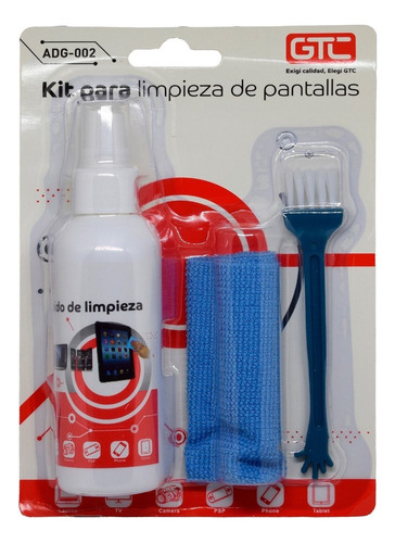 Limpia Pantallas Kit Liquido Franela Tv Celular Notebook Lcd