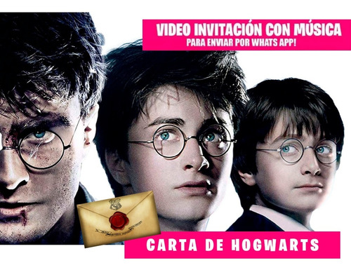 Harry Potter- Carta De Hogwart - Invitación Tarjeta Animada 