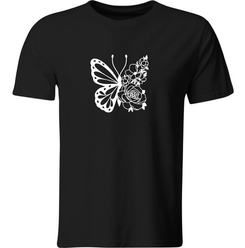 Playera Color Lk463. Anime Mariposa Con Flores 