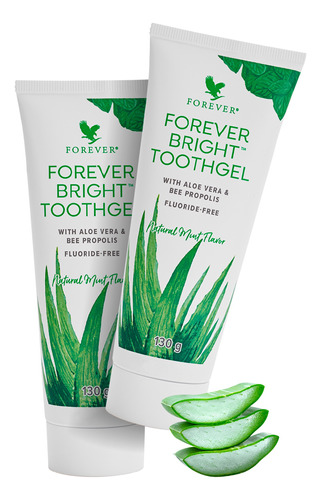 2 Pzs Forever Aloe Bright Toothgel Pasta Dental Sin Flour