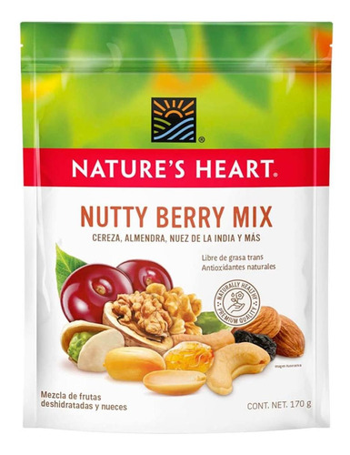 Nueces Y Fruta Deshidratada Nature's Heart Nutty Berry Mix 170g