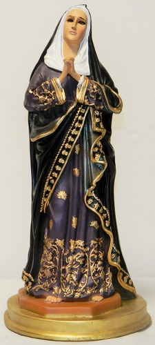 Virgen Dolorosa Artesania De Resina 32x14cms 