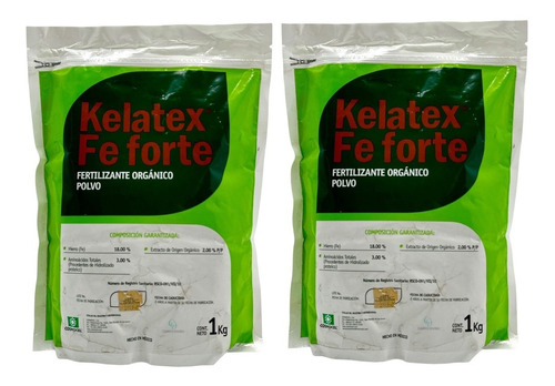 Paquete De 2 Kelatex Fe Forte 1 Kg Hierro
